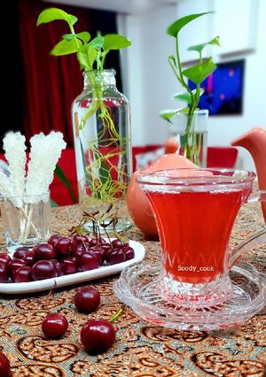 عکسی از دستور چای آلبالو🍒