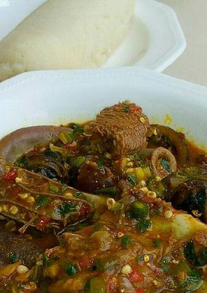 A picture of Okro soup.