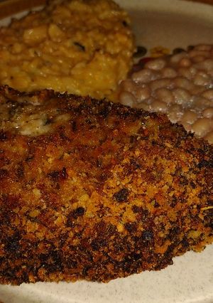 A picture of Parmesan Garlic Crusted Pork.