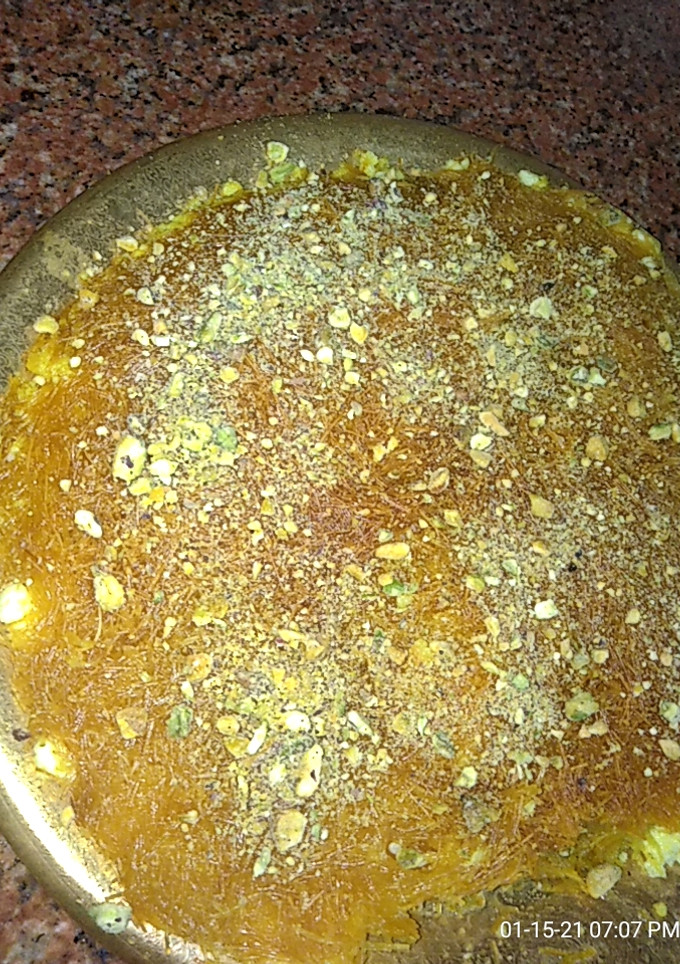 صورة لوصفة كنافة خشنه بالشعيرية الباكستانيه