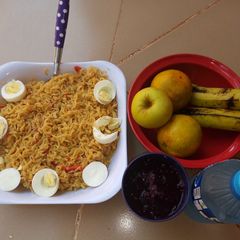A picture of Indomie with egg.