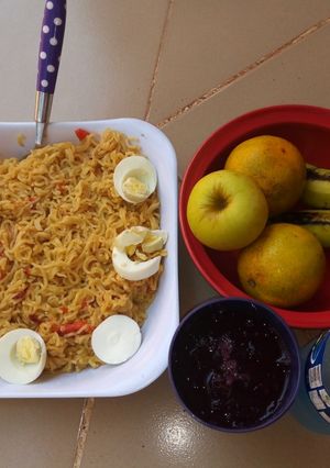 A picture of Indomie with egg.