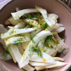 A picture of Fennel and apple salad.