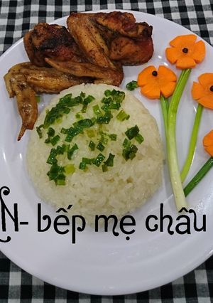 Hình của món Xôi gà rôti.