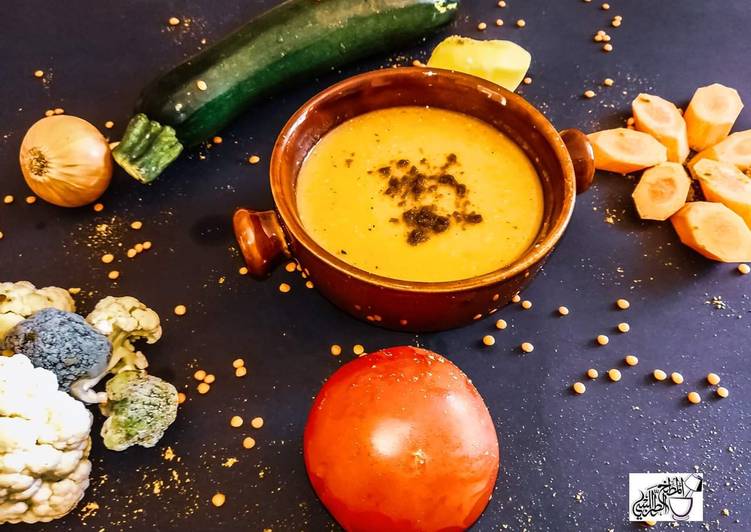 Award-winning Yellow lentils soup with vegetables