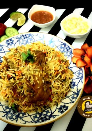A picture of Delhi's layered chicken Dum Biryani.
