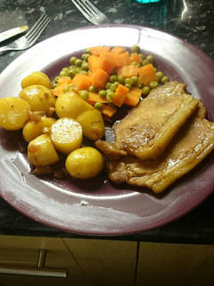 A picture of Pork Chops and Rosé Wine Potatoes.