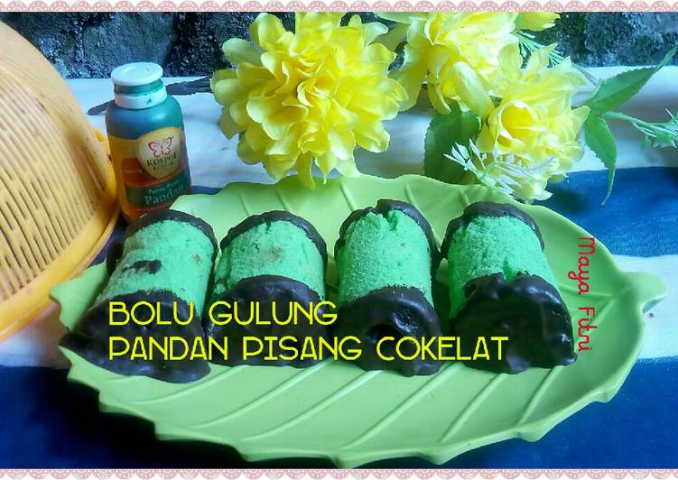 Bolu Gulung Pandan Pisang Cokelat 😘 delicious!!