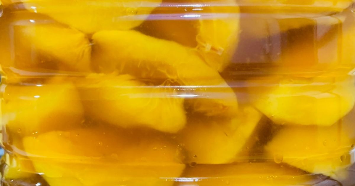 Cách Làm Món Đào Ngâm Và Trà đào đơn Giản của minh! - Cookpad