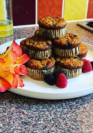 Áfonyás zab muffin recept fotója