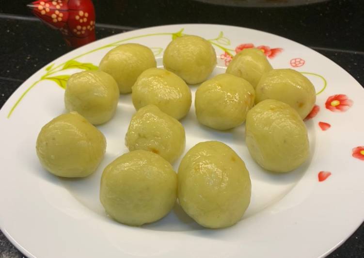 resep cara bikin Klepon ubi jepang gak pakai kelapa