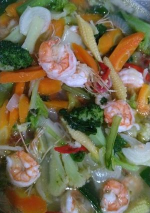 Foto resep Capcai udang kuah