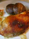 Roast chicken with mushrooms