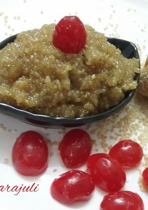 A picture of Jaggery dalia halwa.
