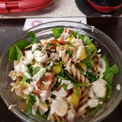 A picture of My Wholemeal fusili Cheese Salad 😉.