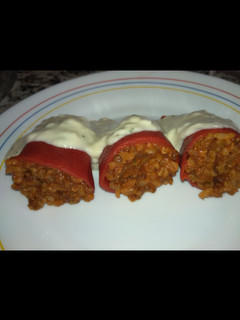 Una foto de Pimientos rellenos de arroz y quinoa🍴