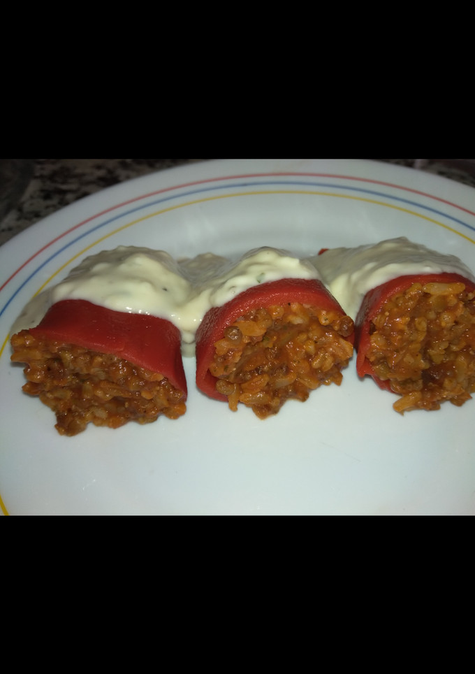 Una foto de Pimientos rellenos de arroz y quinoa🍴