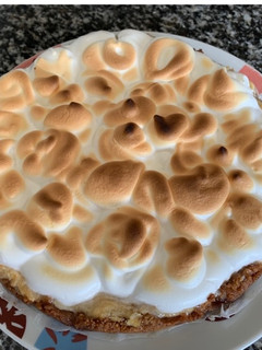 Una foto de Tarta de naranja y merengue saludable