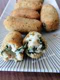Croquetas de espinacas, Roquefort y nueces