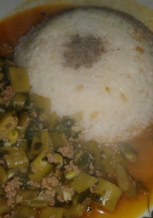 صورة لوصفة فاصولياء مع رز