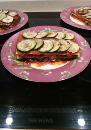 Una foto de Lasaña de carne y calabacín