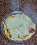 Pizza la sartén con polvo de hornear