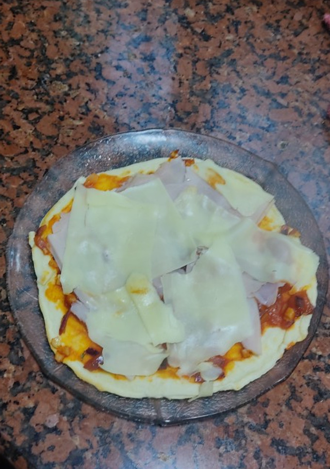 Una foto de Pizza la sartén con polvo de hornear