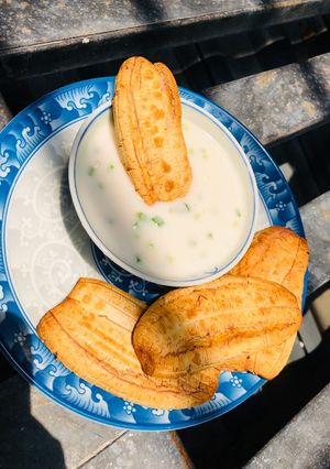 Hình của món Chuối nướng + nước cốt dừa.