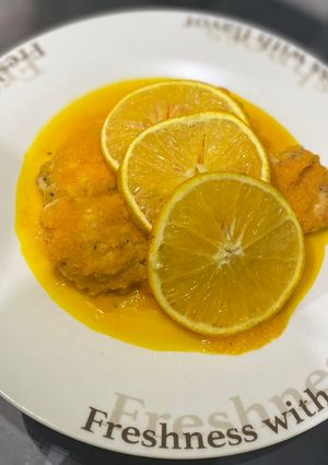 Una foto de Pechuga de pollo a la naranja