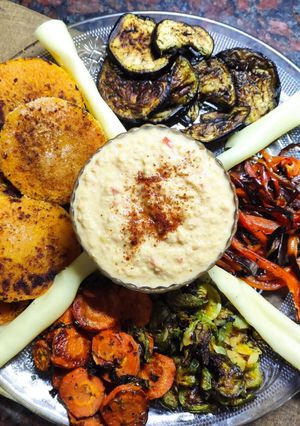 Una foto de Hummus de garbanzos