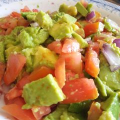 A picture of Ovacado tomato salad.