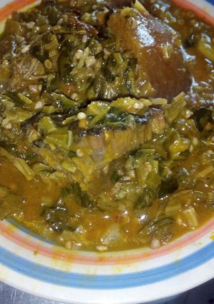 A picture of Okro soup.