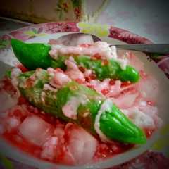 A picture of Es Pisang Ijo.