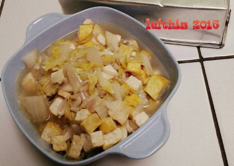 Tumis sawi putih tahu bandung