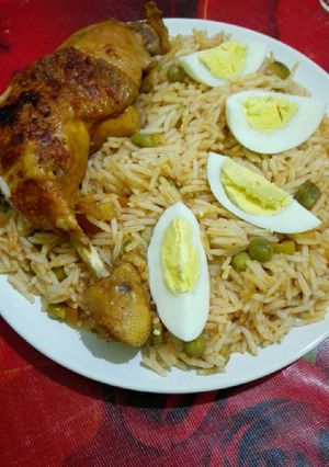 صورة لوصفة ارز مفور في الكوشة بادجاج