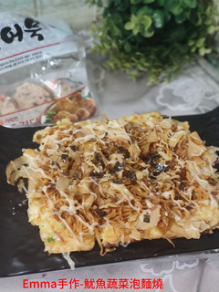 魷魚蔬菜煎餅泡麵燒 的食譜成品照片