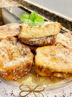 Una foto de Brioche frito “sin gluten” (Fried brioche “gluten-free”)