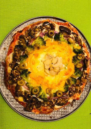 Una foto de Pizza vegetariana