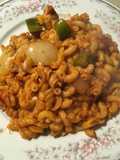 Pasta con pollo y vegetales