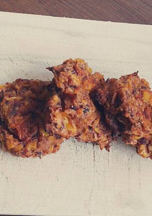 A picture of Corn and Bean Patties.