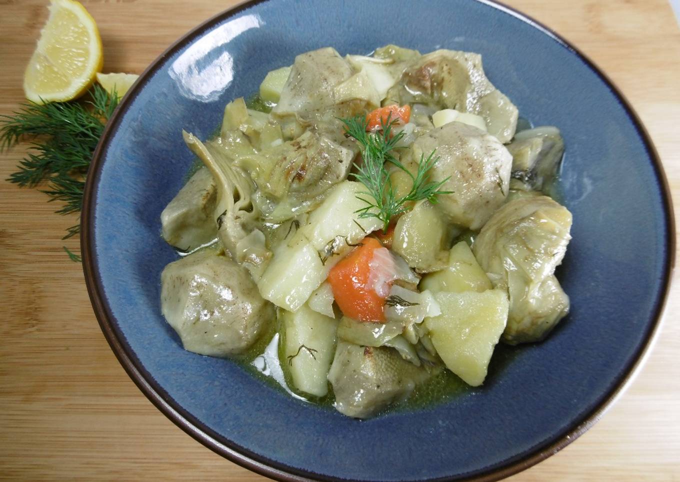 Artichoke Veggie Recipe (Agkinares a lá polita)
