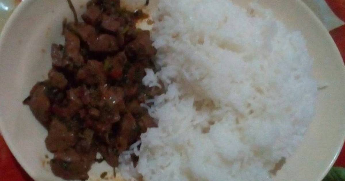 Fried liver and Rice Recipe by Cookpad