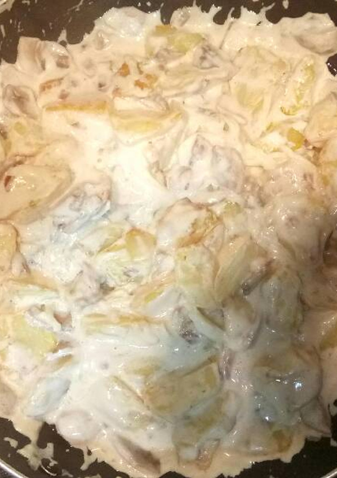 Una foto de Patatas semi-carbonara