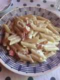 Pasta con cangrejo en su salsa