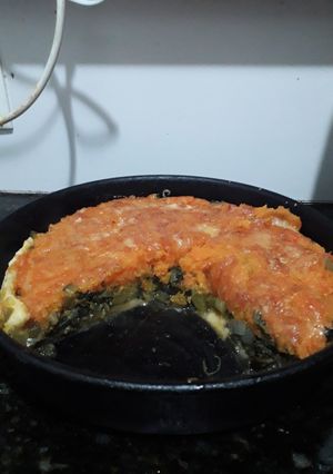 Una foto de Tarta de espinaca y calabacín