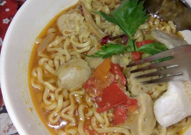 Resep Mie tek tek kuah pedesssssss, Lezat Sekali