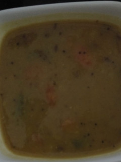 A picture of Sambhar dal.
