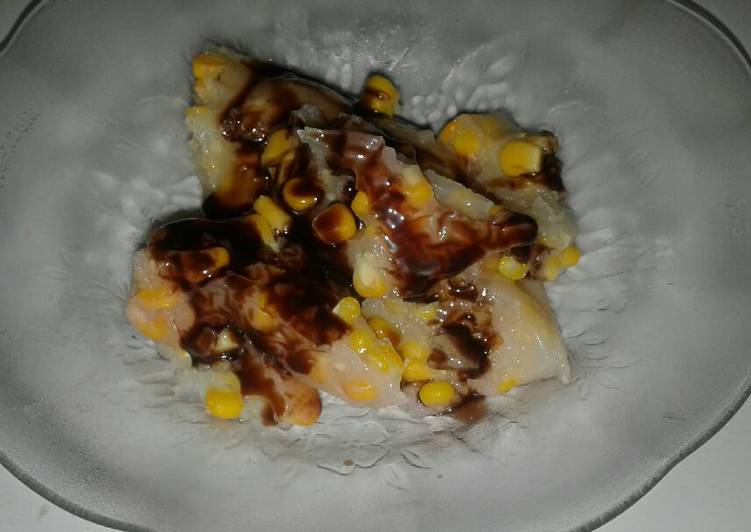 Puding jagung pipil+susu soklat😂