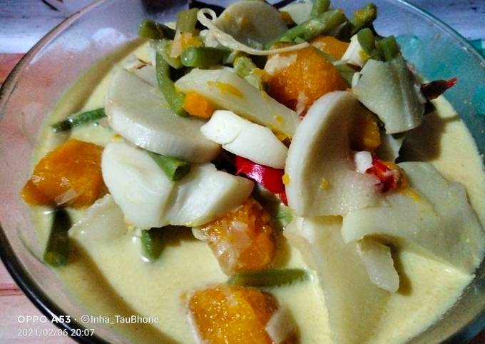 Sayur Santan Umbut Kelapa,Labu,Kacang Panjang