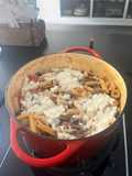 Macarrones en olla de hierro. Versión libre